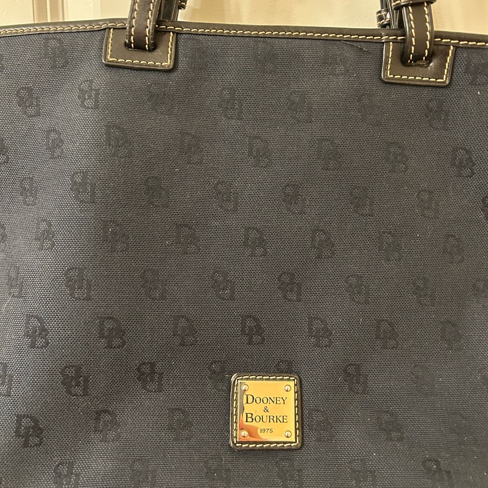 Dooney & Bourke Navy Monogram Tote - Picture 2 of 8